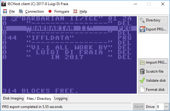 IECHost GUI client: version 2.2-beta running under Windows 10 by Luigi Di Fraia