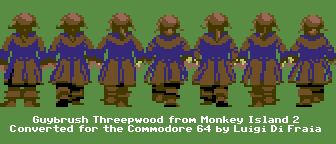 Guybrush Threepwood sprites for the Commodore 64 by Luigi Di Fraia