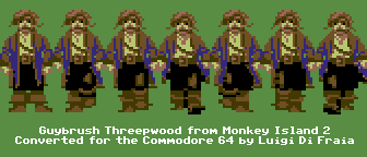 Guybrush Threepwood sprites for the Commodore 64 by Luigi Di Fraia