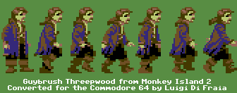 Guybrush Threepwood sprites for the Commodore 64 by Luigi Di Fraia